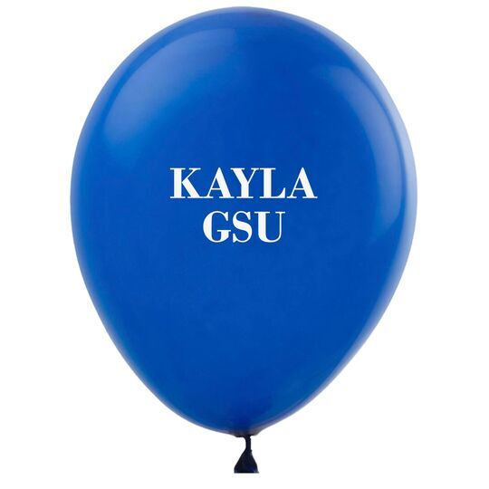 Name and College Initials Latex Balloons
